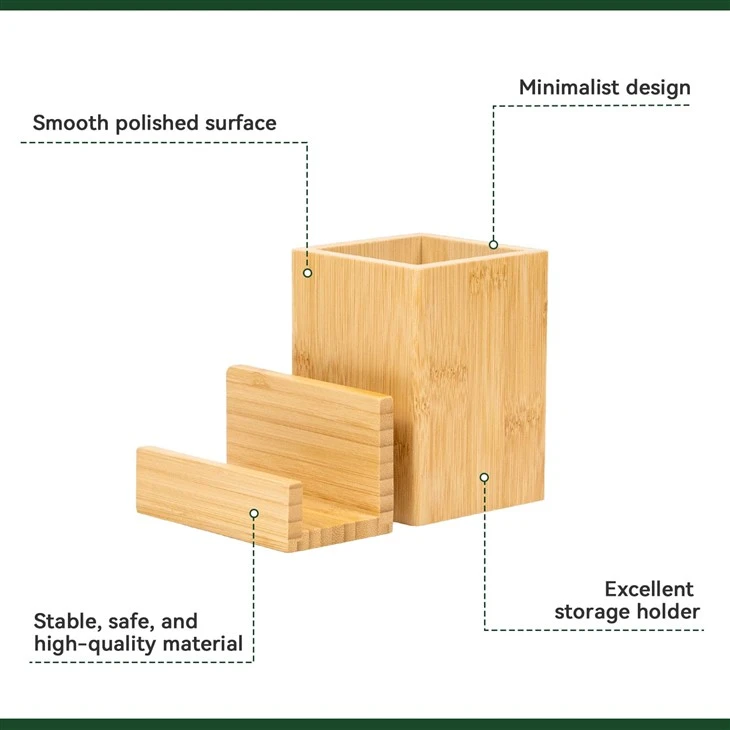 Bamboo Pen Holder And Business Card Holder Stand price